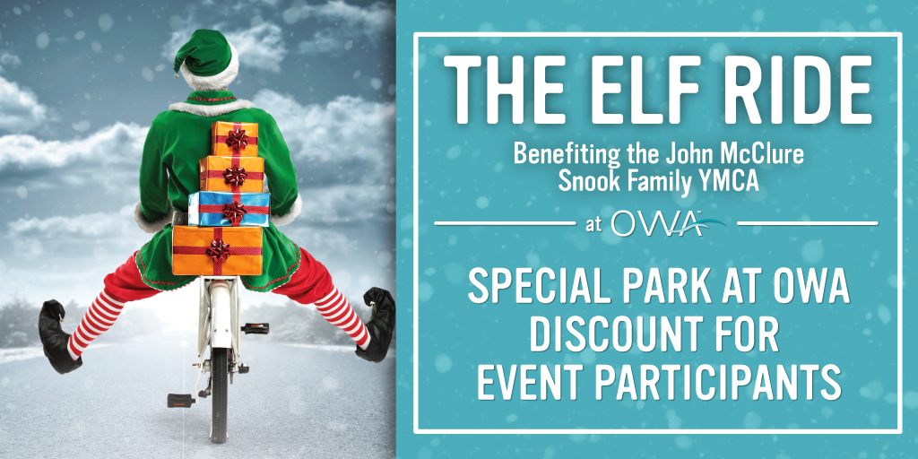 Decorate your bike and dress up in your best elf costume for the Elf Ride at OWA, benefiting the John McClure Snook Family YMCA. → bit.ly/37iSY1l <a href="/VisitOWA/">OWA Parks & Resort</a>