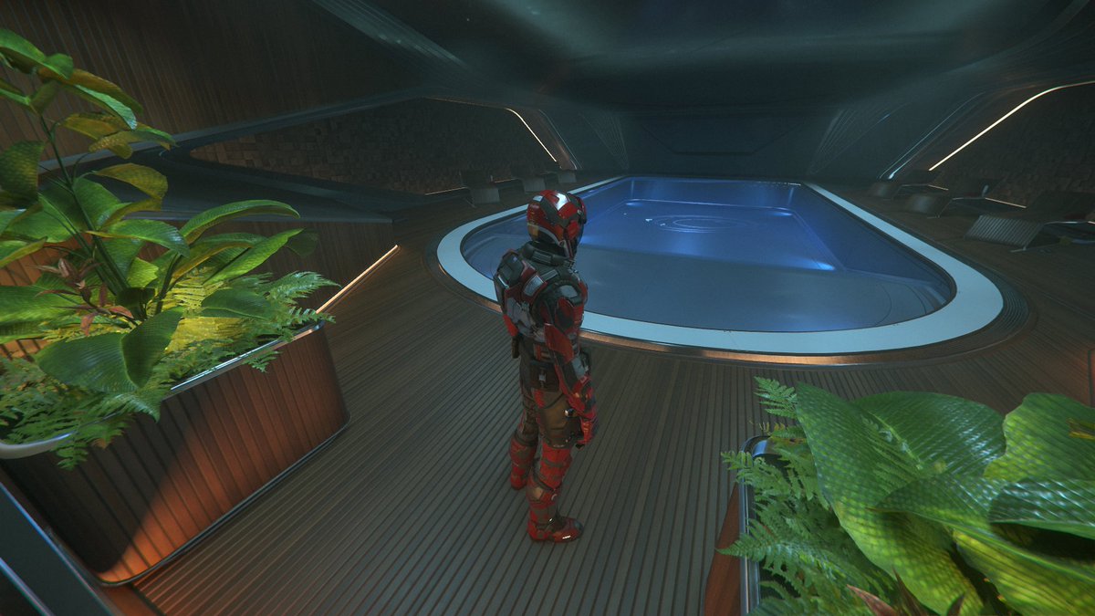 UlyssesDraco's tweet photo. I know I repeat myself but: THIS is the biggest #spaceship I've ever flown and successfully(!!!) landed inside a hangar in a #game! 😱 And it has a pool!!! 🚀 #StarCitizen #Origin890Jump #890Jump https://t.co/TtBALufUEb