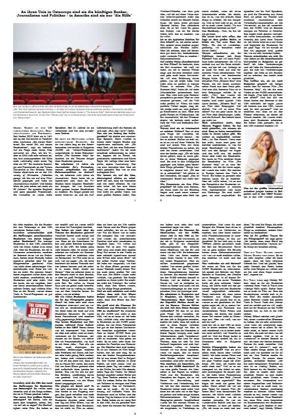 melodyMN's tweet image. It's in German, but I am pretty sure this is a nice article about me &amp;amp; my documentary @TheSummerHelp that I made while I was teaching at @AUBGedu about students who "work &amp;amp; travel" in the U.S.-but they mostly work. Trailer: thesummerhelp.com. Mentions @IgoMy + @DumitritaP !