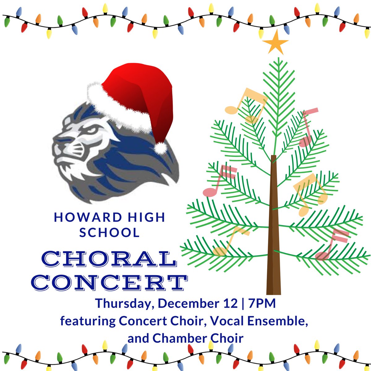 HowardChoir's tweet photo. You are cordially invited to Howard High School’s Choral Concert on Thursday, December 12 at 7 PM! #concertseason #bettertogether @hohsmusic @hcpss_music https://t.co/97Xqv4ThOb