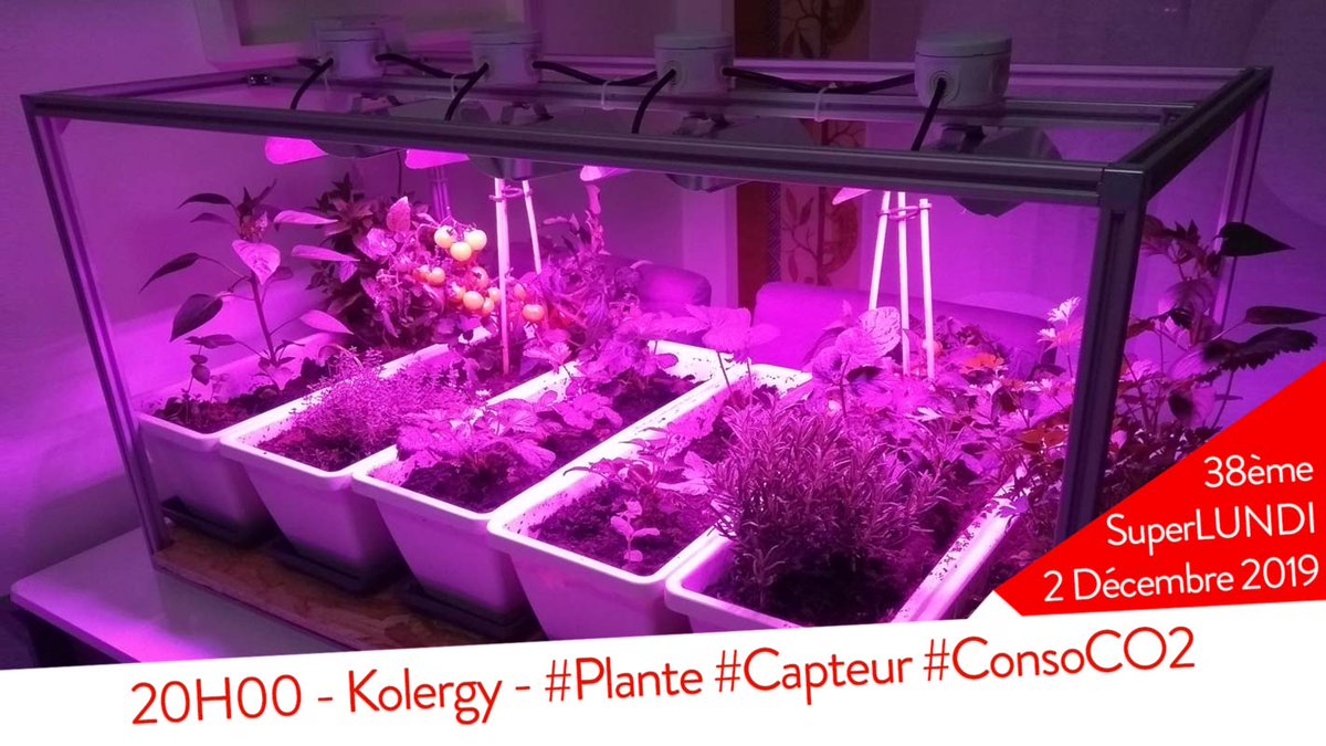 superlundi's tweet photo. 1er lundi du mois ! 20h ca continue   #Artilect. @Kolergy #maker détaille comment pour +-50 € on peut construire sys #Open #innovation et jardiner en appartement, collecter les données environnementales !  #Plante #Capteur #ConsoCO2 Mais qui est Kolergy ? https://t.co/C289VD6CZk
