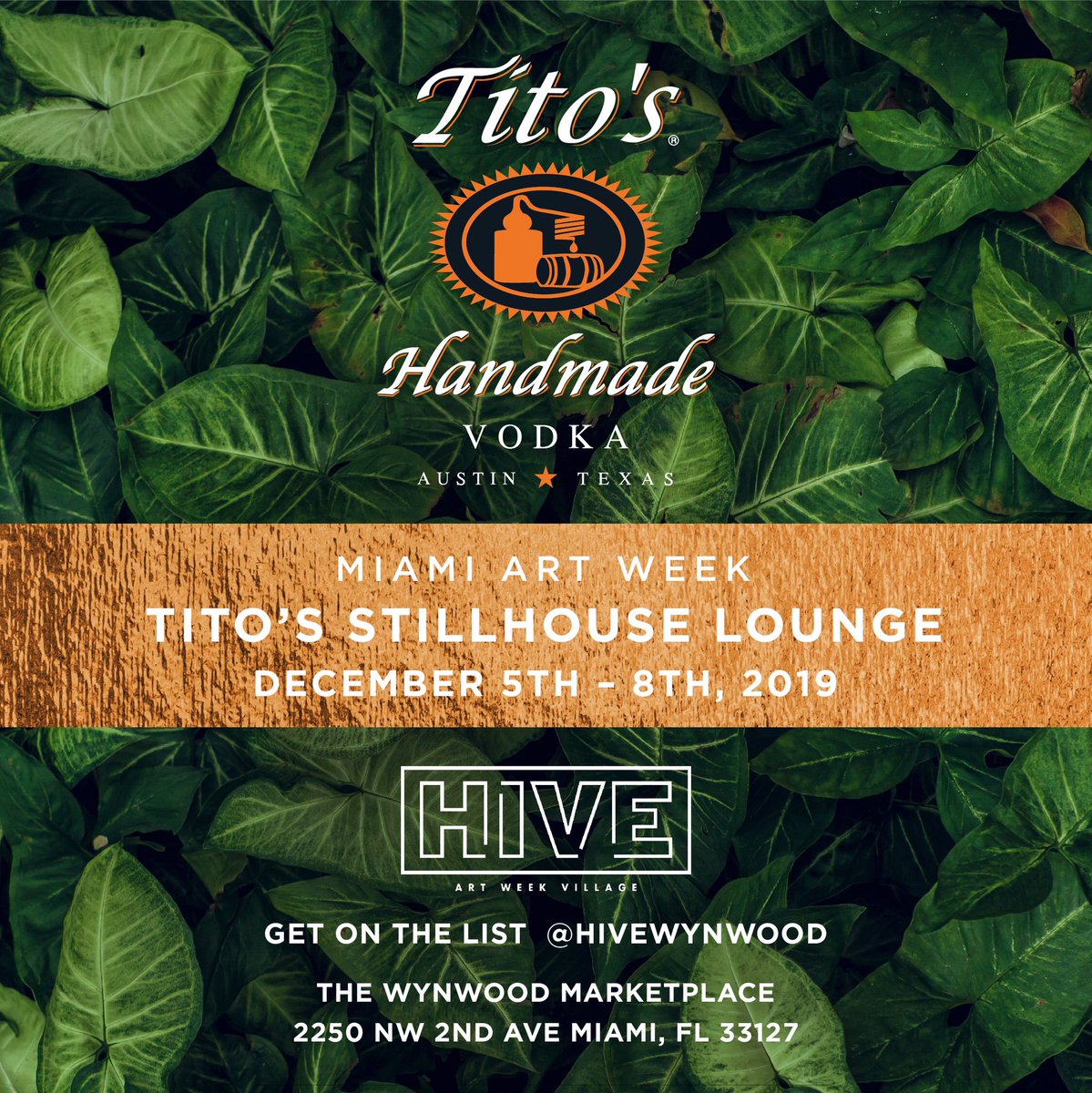 Oh my vod-ka.⁠
⁠
Come catch a vibe at the <a href="/titosvodka/">TitosVodka</a> Stillhouse Lounge inside #HIVEWynwood, where those in pursuit of superb mixology craftsmanship can relish in all the specialty cocktails #ArtWeekMiami has to offer. Get on the list here: soo.nr/kjct