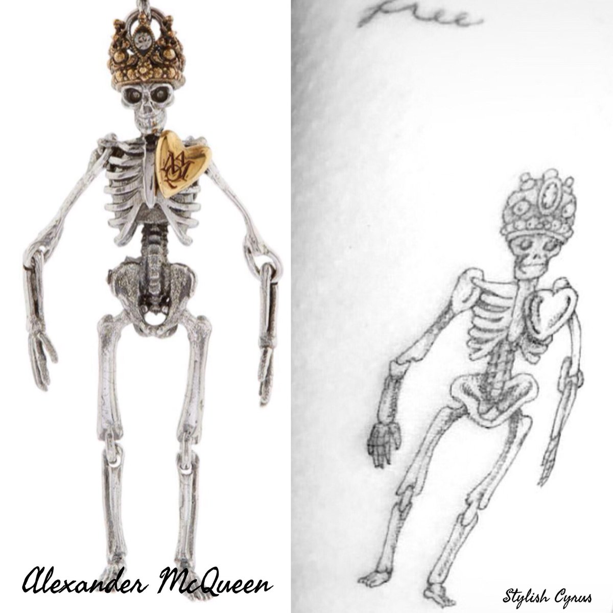 Miley Cyrus Fashion على تويتر Miley Got A Alexander Mcqueen Inspired Skeleton Tattoo Mcqueen