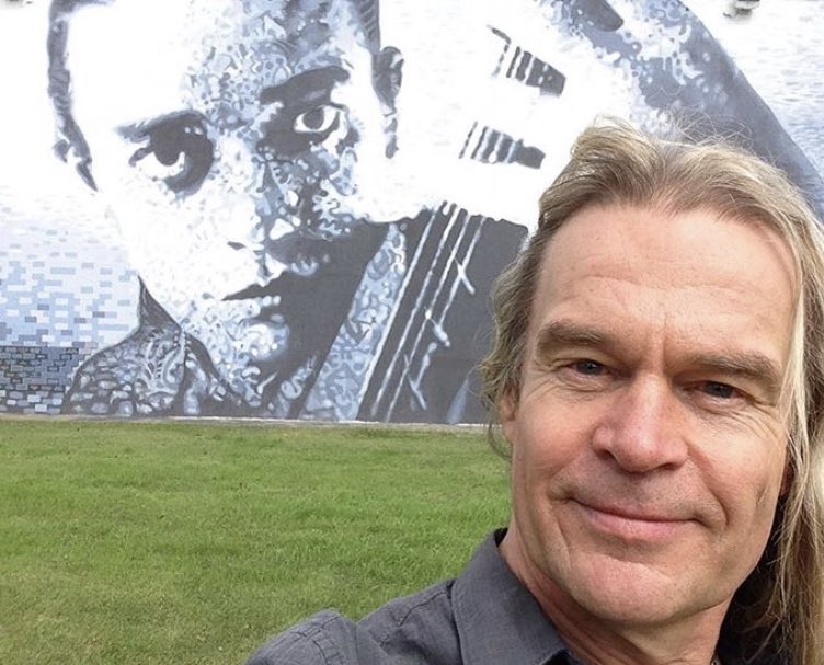 At the Jaco Pastorius Park, Oakland Park, FL, a few years ago. Happy Birthday Jaco! 