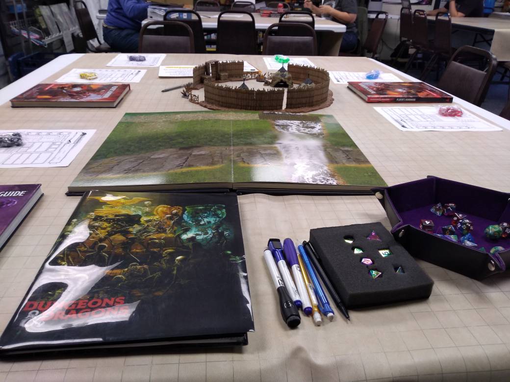 ConSwhs's tweet photo. Our "Learn to Play DnD" open house at Golems Gate was a lot of fun! I ran a session where the new players had to stop goblins from stealing from a local town. They started with diplomacy, but ended up with a good old hack and slash!
#dnd #golemsgate #houston #gaming https://t.co/RV51NQCG4k