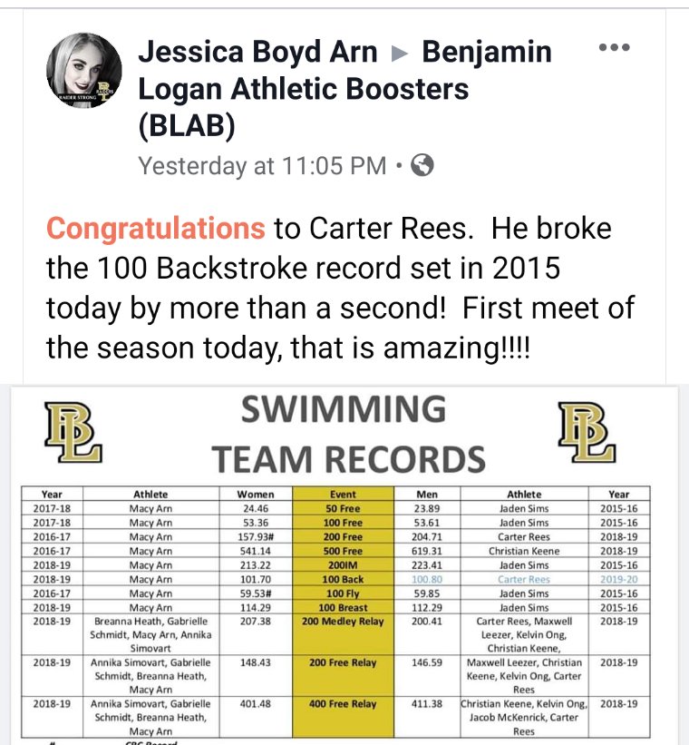 Congrats #CarterRees13! Good start to high school swim season.