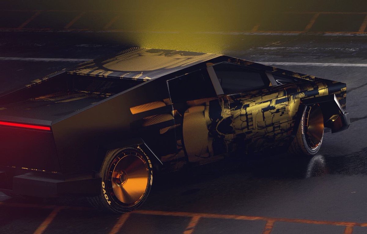 les83machines's tweet photo. What about some @hydro74 #cybertruck livery! This truck is awesome! Have fun on this using @maxon3d and @redshift3d #teslatruck @Tesla make it happen!! https://t.co/NBQrNR3l5b