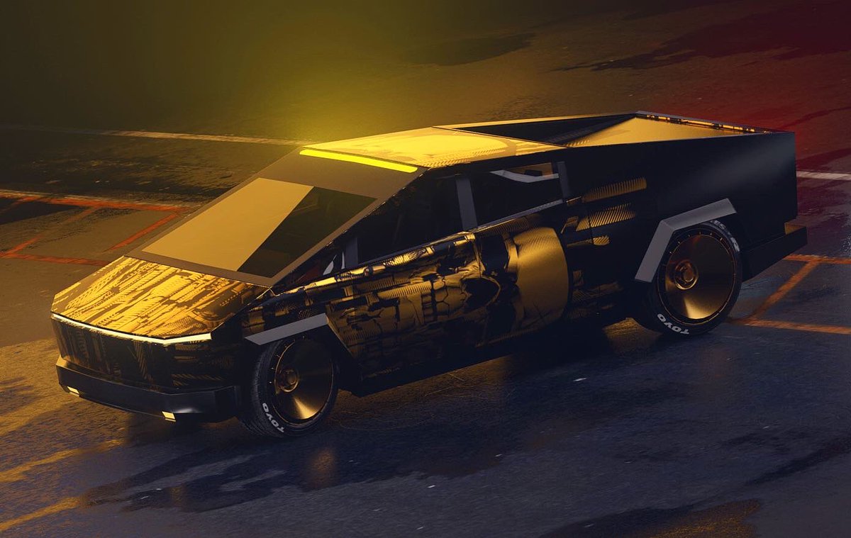 les83machines's tweet photo. What about some @hydro74 #cybertruck livery! This truck is awesome! Have fun on this using @maxon3d and @redshift3d #teslatruck @Tesla make it happen!! https://t.co/NBQrNR3l5b