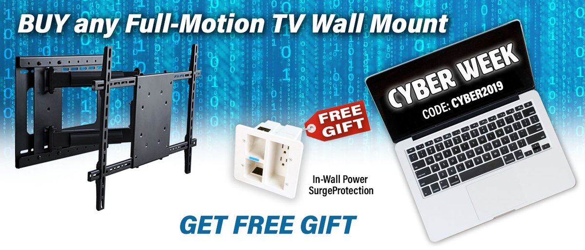 #CyberMonday #Sales! Get up to 50% off #COUPON code: CYBER2019. Best #TV Wall Mounts, #Bluetooth Indoor/Outdoor #Speakers, Power Surge Protection Kits for TVs, Standing Desks... Free Fast Shipping! See details>>  bit.ly/2R9RwZf