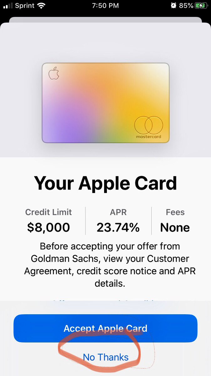 Ward5forMe's tweet photo. @AppleCard Fucxking 23.74% no wonder https://t.co/sYGEGJyRUV