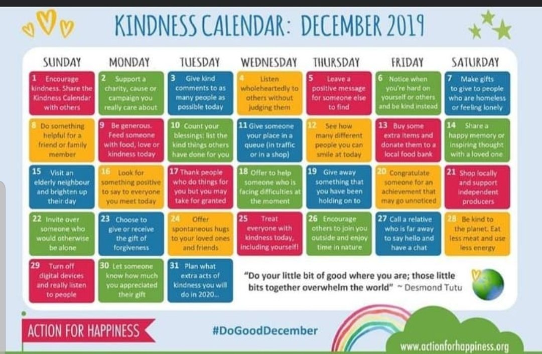 Last chance of the year to be kind. 
#kindnesscalendar #KindnessMatters