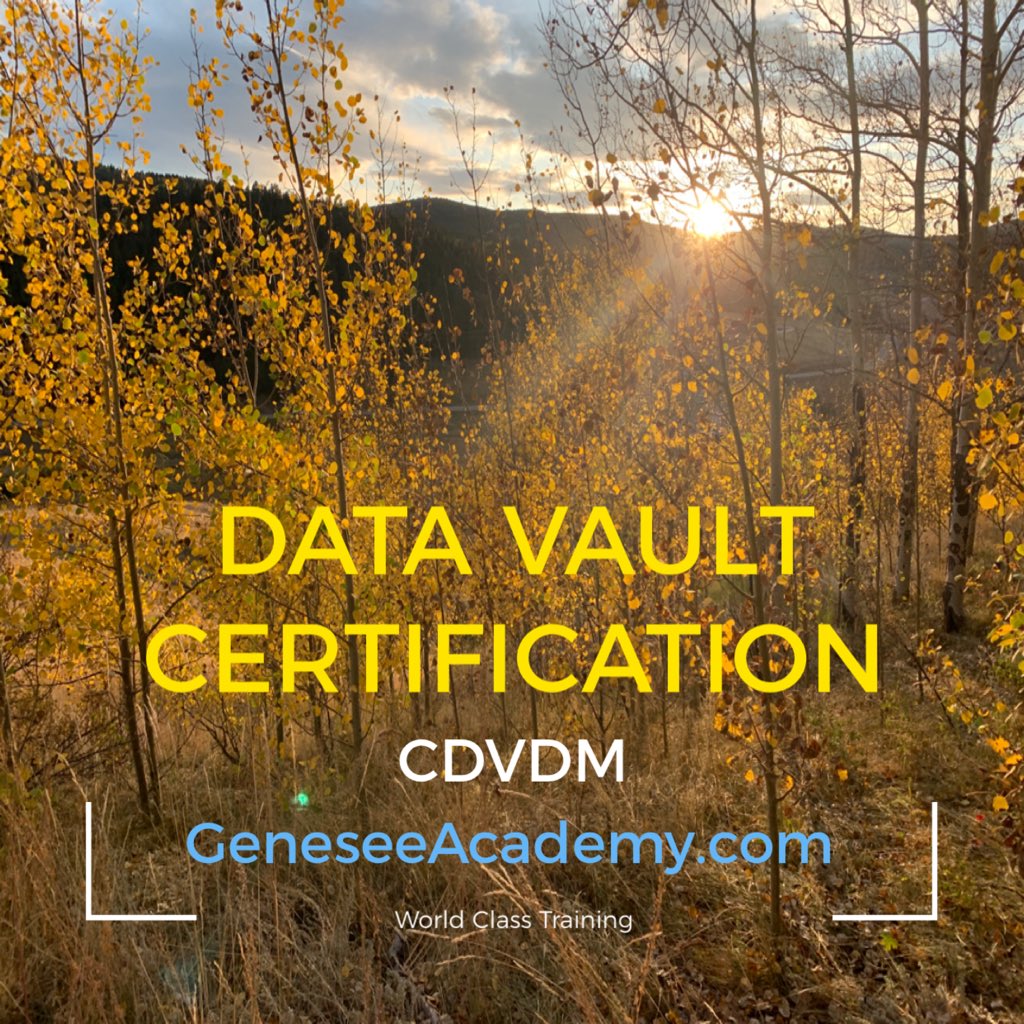 December 16-18 #Golden_CO Certified Data Vault Data Modeler Course #Register_Here: geneseeacademy.com/schedule 
#DataVault #ELM #DataModeling #CDVDM