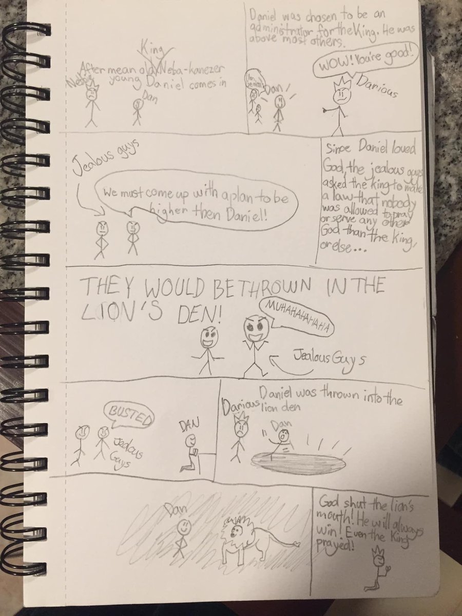 rhyneputman's tweet image. A fifth-grade girl in our church took these notes listening to my first Advent sermon from Daniel 6. I wish every adult were this engaged in the story!