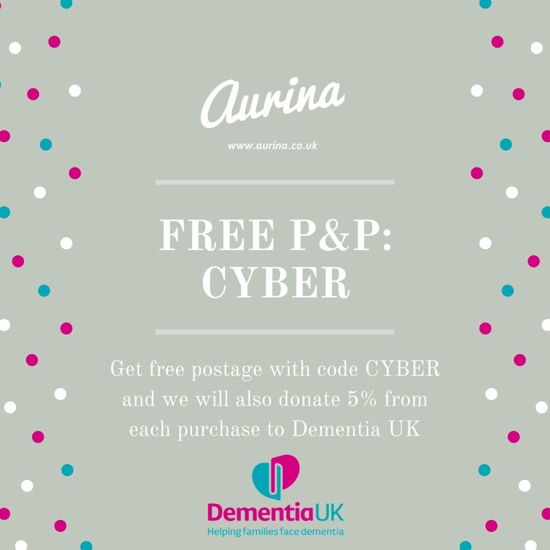 Happy #CyberMonday! Get free P&amp;P on all orders with code CYBER ☺️ We'll also donate 5% to Dementia UK.

Dementia UK has been brought to our attention by the fantastic work of ambassador Jack Brock (jackbrockltd.co.uk), who will be popping into one of our shops soon!
