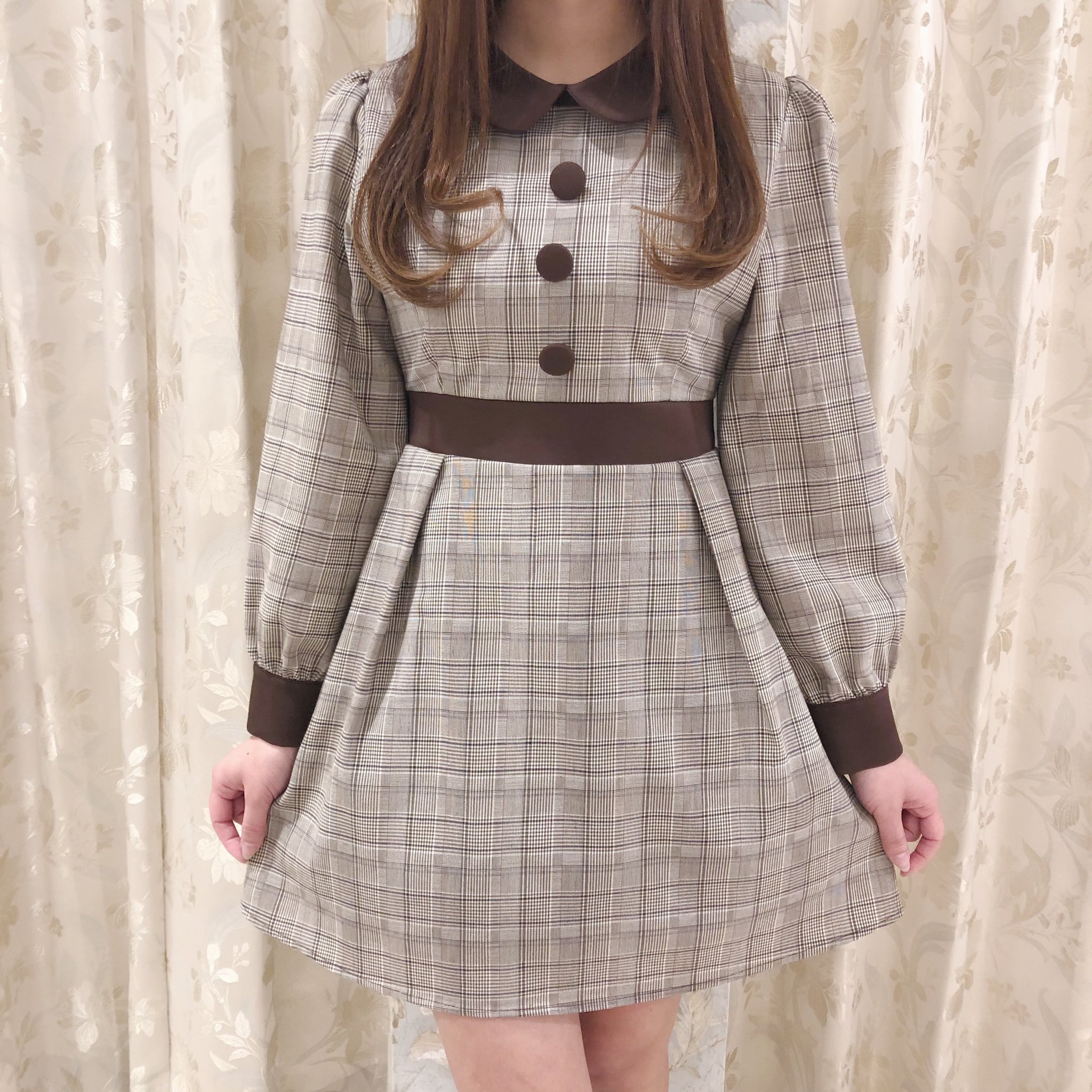 evelyn evelyn バイカラーリボンOP バイカラーフリルニット evelyn