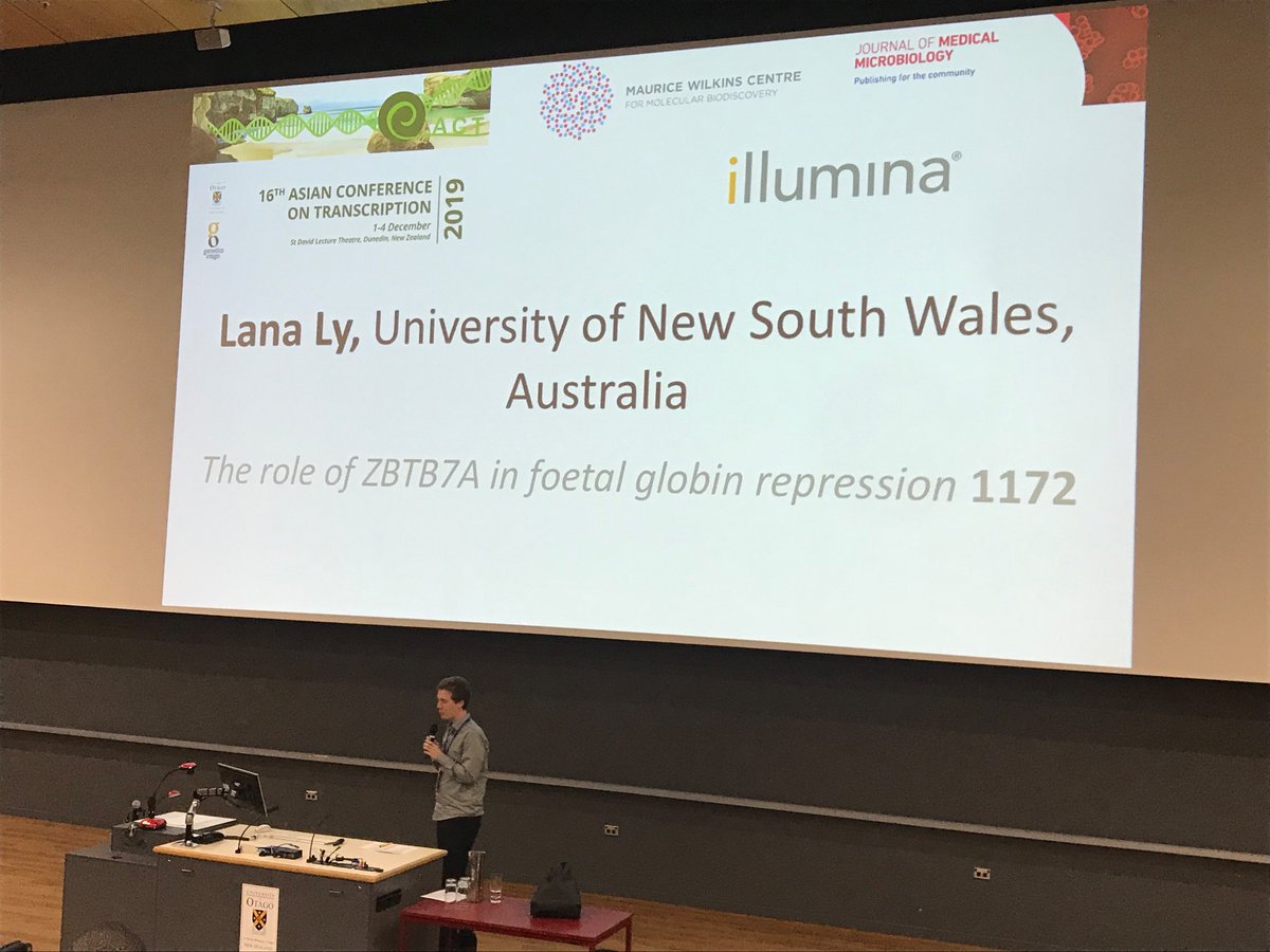 KateGQuinlan's tweet image. What a wonderful Quick Fire Presentation in the Student/Early Career Researcher Awards Session at the 16th Asian Conference on Transcription #actxvi19 in Dunedin today @LanaCLy! Congratulations Lana! @UNSWScience