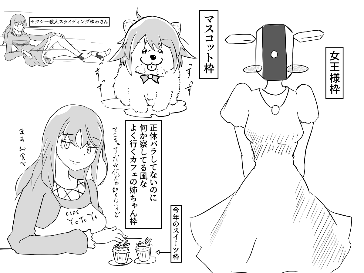 独断と偏見による、第1回チキチキ「プ○キュアの主要キャラって何か大体こんな感じの枠がある気がするin成子坂初期メン」選手権 #アリスギア #アリスギアお絵かき 