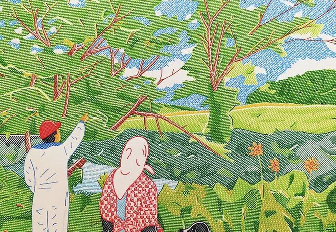 ココファームワイナリー収穫祭、中村隆個展「土のうえ 空のした」4日まで。 #中村隆  #HBギャラリー #イラストレーション 