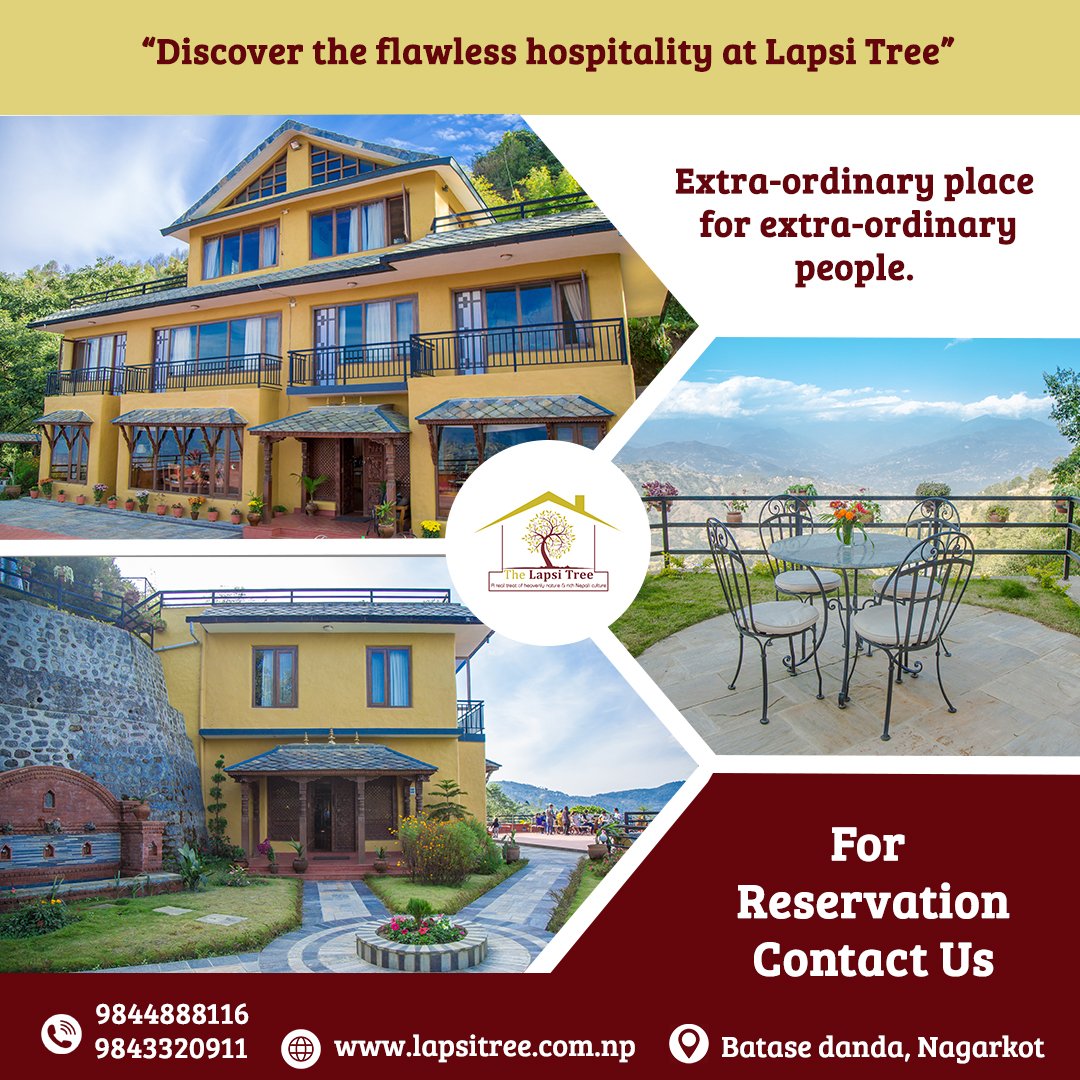 TheLapsiTree's tweet image. Relax your mind and body in the marvelous environment here at The Lapsi Tree where tranquility meets happiness.

Contact : +977-9844888116 | +977-9843320911
Email: info@lapsitree.com.np
Website : lapsitree.com.np

#resort #picnic #jungle #family #nagarkot #visitnepal2020