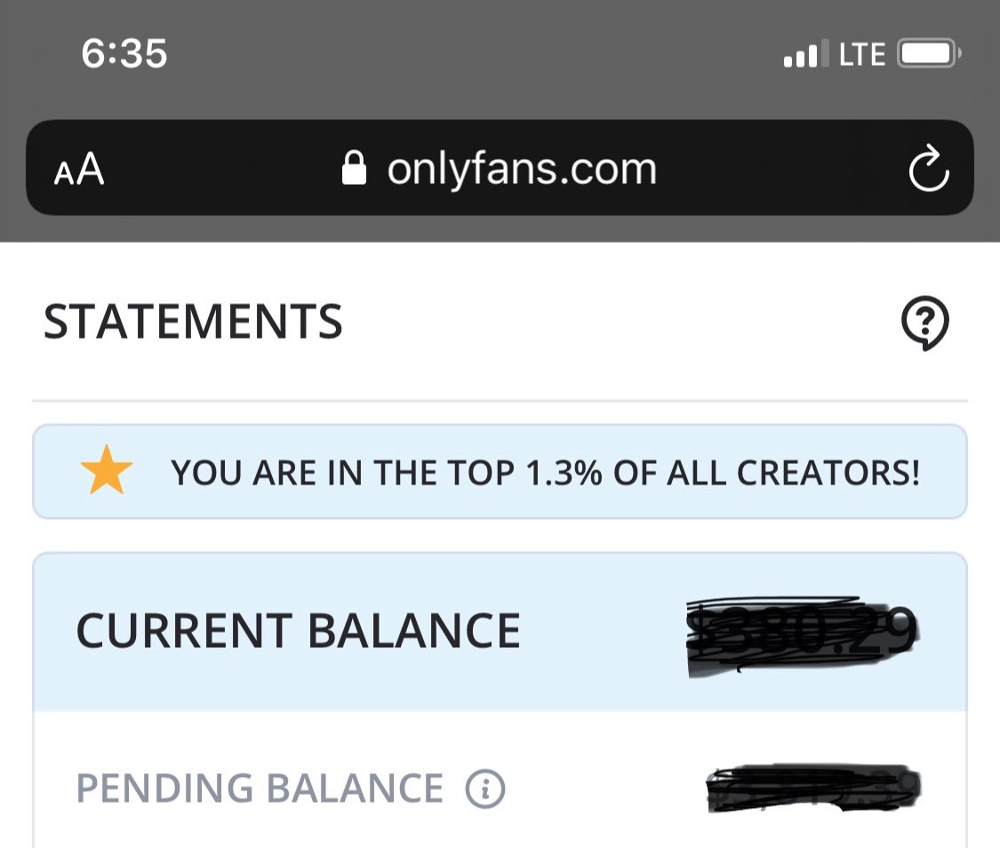 Onlyfans pending balance