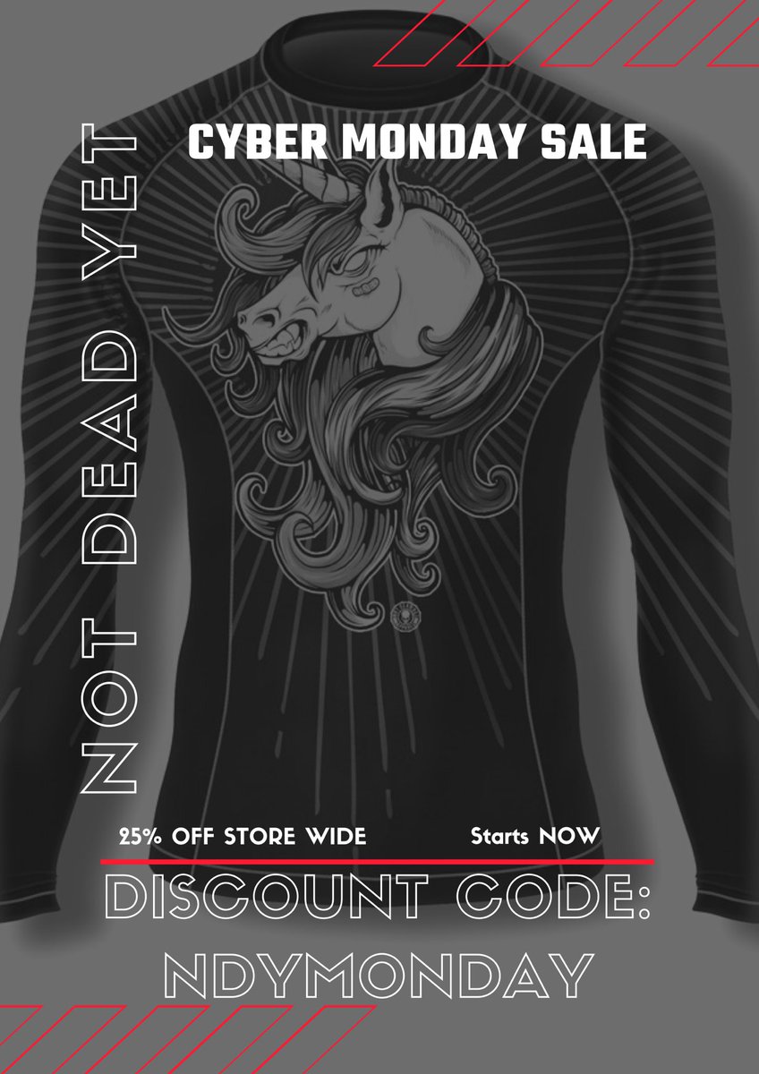ndyapparel's tweet image. Hand made, American Made Rash guards, leggings, shorts, tees, tanks, hoodies, hats.... all 25% off
Notdeadyetapparel.com
Discount code: NDYMONDAY
#bjj #JiuJitsu #ufc #americanmade #CyberMonday #sale #mma