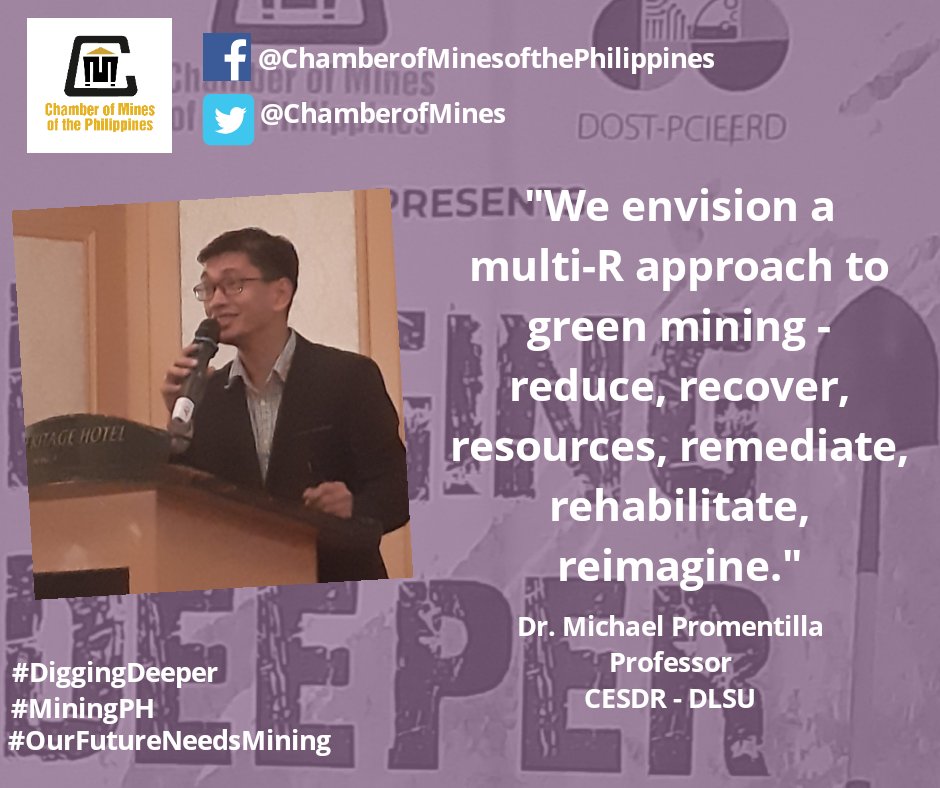 Dr. Michael Promentilla showcased what multi-R approach is and how it can usher green mining in the Philippines. <a href="/dostpcieerd/">DOST PCIEERD</a>

#DiggingDeeper #OurFutureNeedsMining #MiningPH