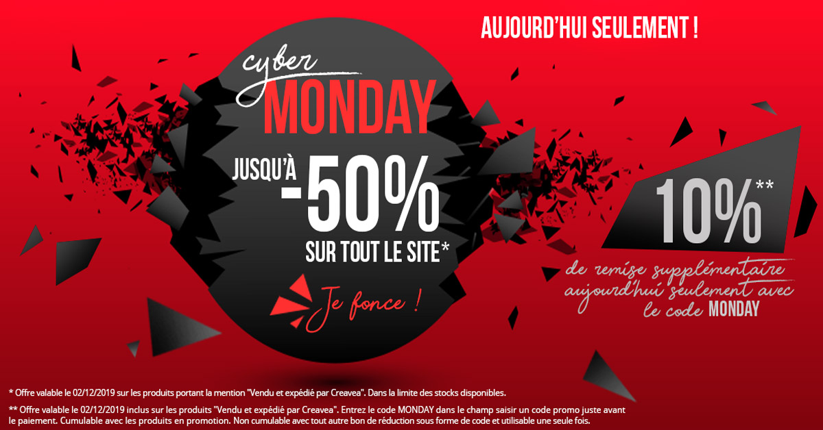 Creavea's tweet photo. ⚡❤️ CYBER MONDAY ❤️⚡

 ⚡ Prolongation : TOUT LE SITE en PROMO jusqu'à - 50%

⚡ 10% de remise supplémentaire aujourd'hui seulement avec le code MONDAY 

❤️ On se fait plaisir >> https://t.co/FEQeD0N6b3 https://t.co/EQgpeSOnIG