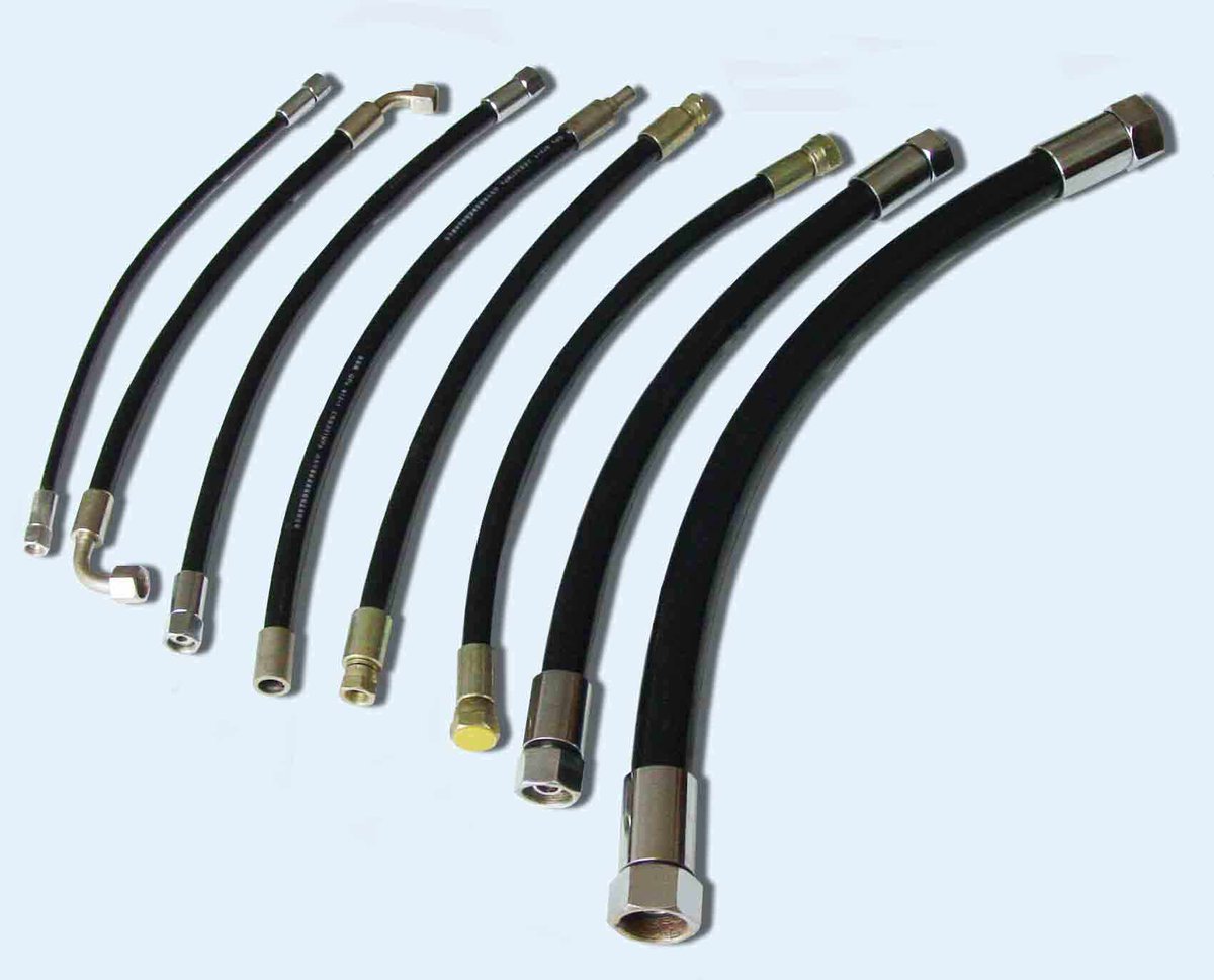 High pressure oil pipe assembly, steel wire braided hose