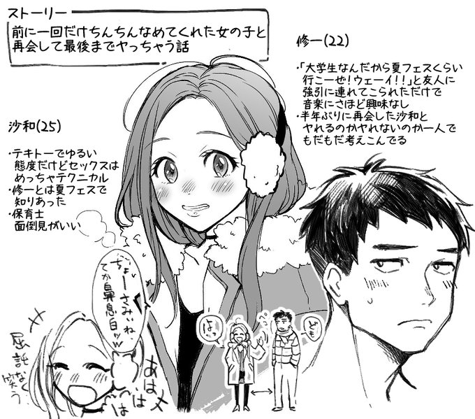 前作「地球が半周まわったら」のキャラ設定です。コミフロさんで読めます～https://t.co/2Eyq1JC3Nh 