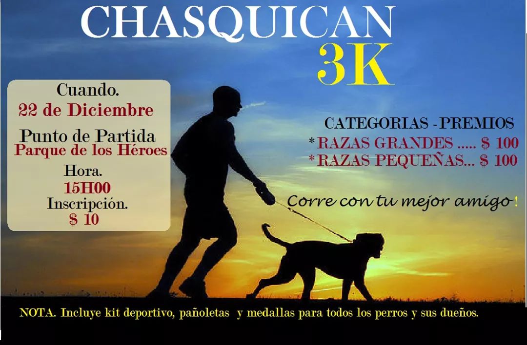 Inscribite en la carrera animalera más importante de Machala ! 
Premios en efectivo 💵
<a href="/Machalenos/">Machaleños</a> <a href="/BomberosMACH/">Bomberos Machala</a>