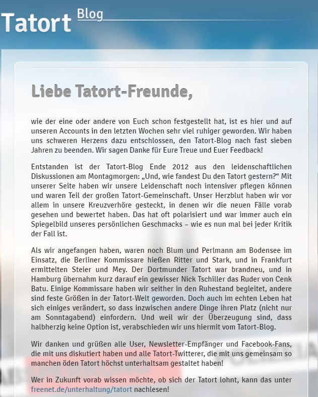 In Hamburg sagt man tschüss... #Tatort