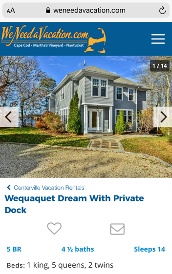 PreserveOville's tweet photo. Myth: professional rental orgs comply with regs. 14 people in a 5 bedroom? Rules allow 7 adults. This one on #septic not designed for 14.  On a lake. So polluted people cautioned to keep dogs away in summer. No local #healthcode enforcement. #Title5 @MASSDEP https://t.co/XsMXKLPrrm