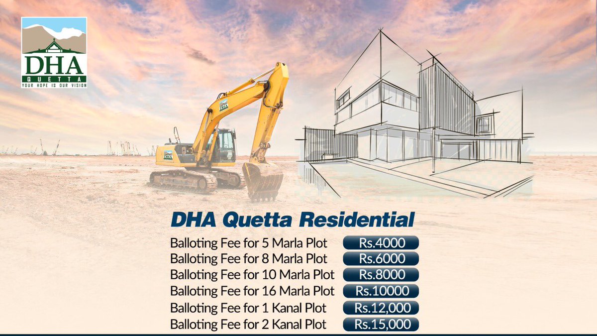 SUBMIT YOUR ONLINE APPLICATION FOR RESIDENTIAL PLOTS by logging on to
ballotapp.dhaquetta.org/online-form/.

You can also download the form by visiting ballotapp.dhaquetta.org