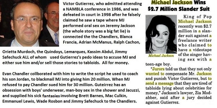 DespicableDrew's tweet photo. Daily reminder that Mr. Jackson was the only -and i mean the ONLY one in Hollyweird to go after a man connected to NAMBLA, Victor Gutierrez, and sue his ass (MJ won). Gutierrez was and likely still is very chummy with people in the biz, who never even side-eyed him. https://t.co/k3AC4dcdSF