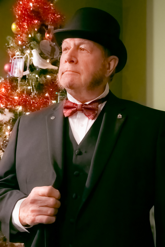 A little Grimsby history at the Fantasy of Trees!  Robert Walhout, Grimsby Rotarian, came in costume to the Celebration Evening!  He played the School System Superintendent in the Lamplighter Series this year.  #grimsbyrotary, #grimsbymuseum, #grimsbyfantasy, #fantasyoftrees,