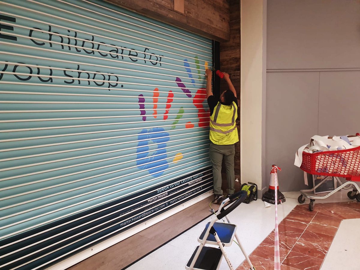 ShutterMedia's tweet photo. Second shutter complete for Tinies Creche in Marlowes Shopping Centre, Hemel Hempstead https://t.co/tj4RczcTJA