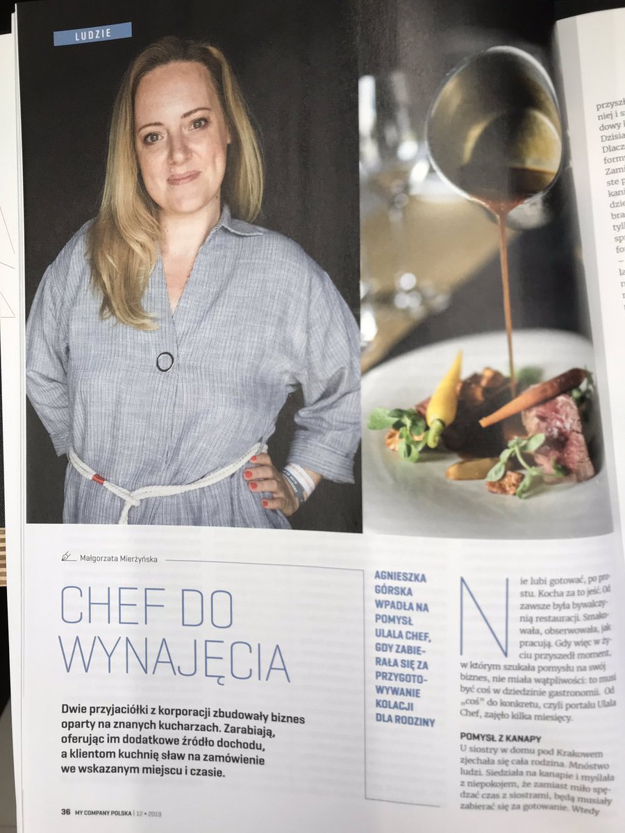 aagorska's tweet photo. Telling the story of @UlalaChef in the newest issue of @MyCompanyPolska  magazine. 

#goUlala! #startup #entrepreneurship #beginnings https://t.co/N4BLu291pS