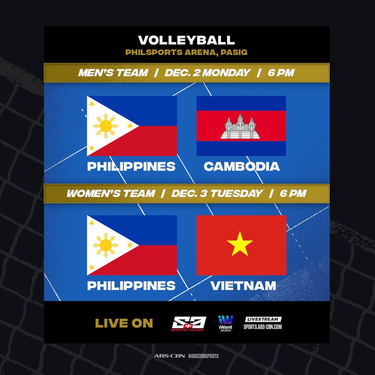 abscbnsports's tweet photo. The 🇵🇭 men's and women's 🏐 teams are READY to regain GLORY #SEAGames2019 #GalingNatinIto https://t.co/gTDPtfmk7H