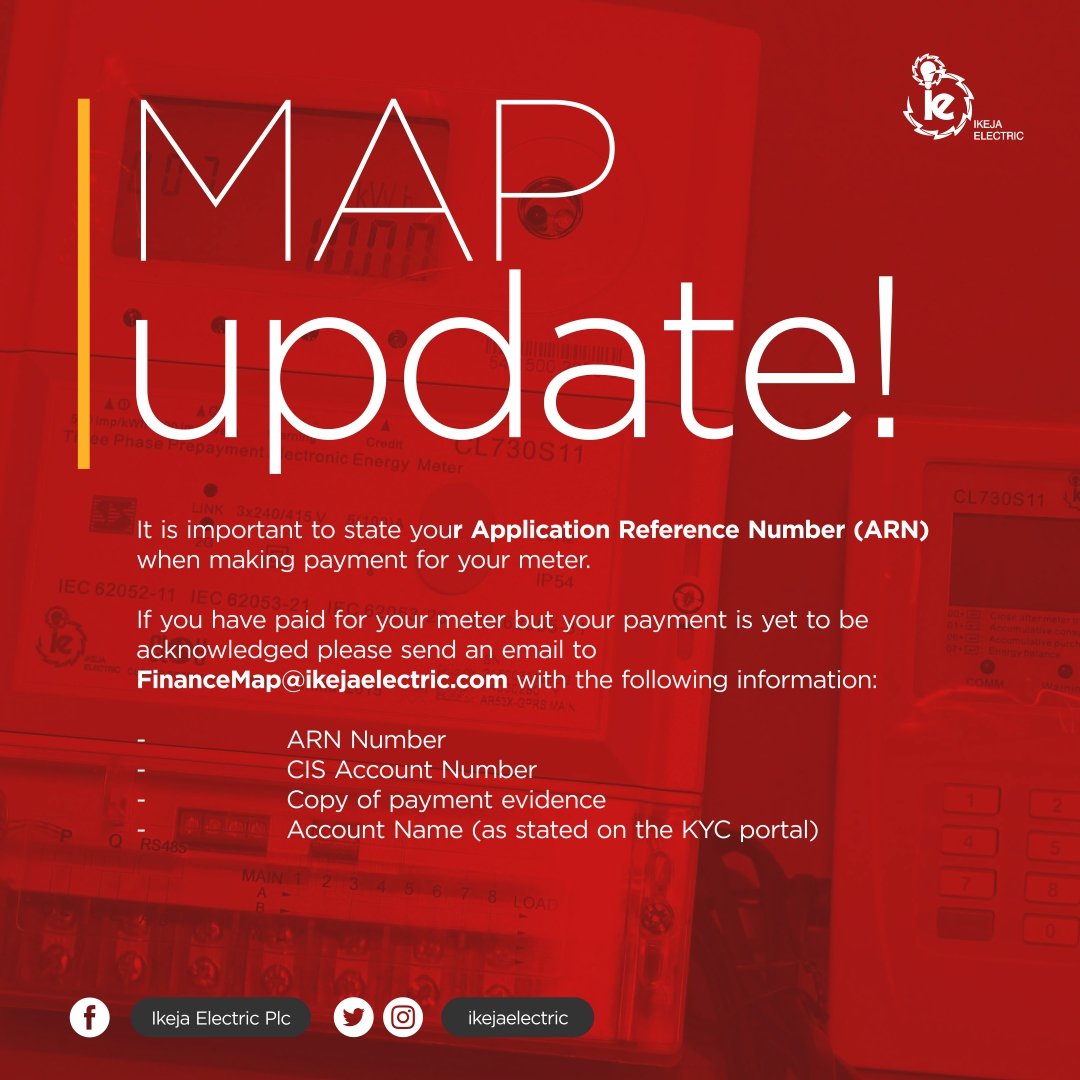 comparelight's tweet photo. If you have paid for a meter and are yet to be metered kindly send the details listed above to the email address shown. This is mostly applicable to customers who didn't write their ARN during payment. - https://t.co/khJ2ZMcZTC https://t.co/F8KHLTQlRs