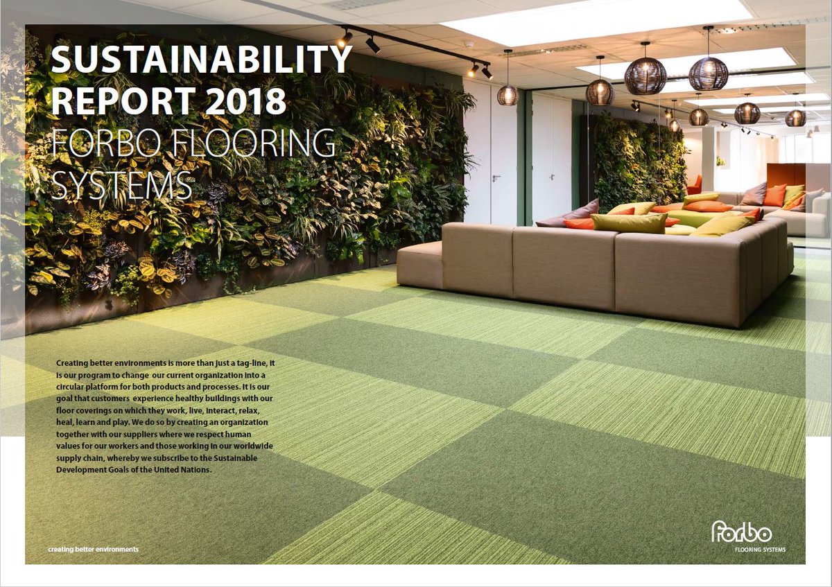 ForboFlooringNo's tweet image. Du kan lese #Forbos #bærekraftsrapport for 2018 på vår hjemmeside, den tiende i rekken. bit.ly/2R9Fv6c #bærekraft #miljø