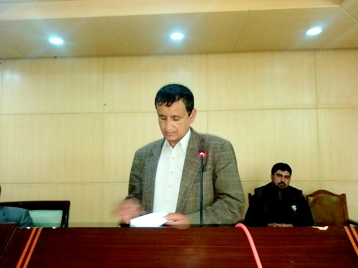 Quetta. DEOs of different districts presenting their reports in DEOs conference.