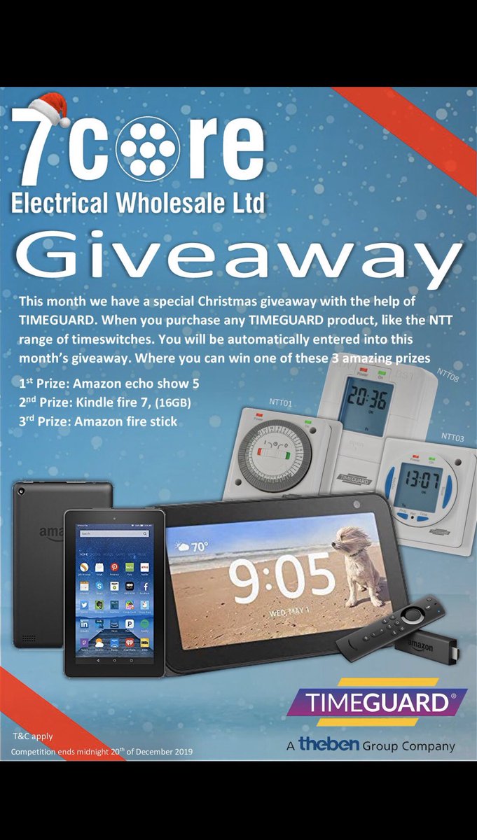 7coreelectrical's tweet image. 🎅 Christmas Giveaway 🎄 
This month we have a special Christmas giveaway with not just one but THREE gifts thanks to TIMEGUARD 
#7Core #electrical #7coreelectrical #electricalwholesale #customerservice #Giveaway #Christmas #competition
