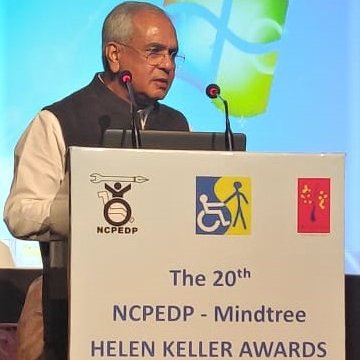 RajivKumar1's tweet photo. Gave away the Hellen Keller awards to three category of winners working with persons with #disabilities. Most inspiring and heart warning. Also emphasized the need for raising social visibility and mainstreaming the implementation of 2016 Act. #NCPEDP https://t.co/s62I8jGA40