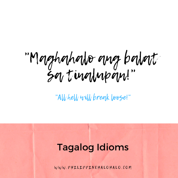 PHLHaloHalo's tweet image. When someone warned you, &quot;Maghahalo ang balat sa tinalupan&quot; then you better behave.

Find out what it, and other Tagalog idioms, mean here:
buff.ly/35JOBuG

#Tagalog #Tagalog101 #LearningTagalog #StudyTagalog #TagalogLessons