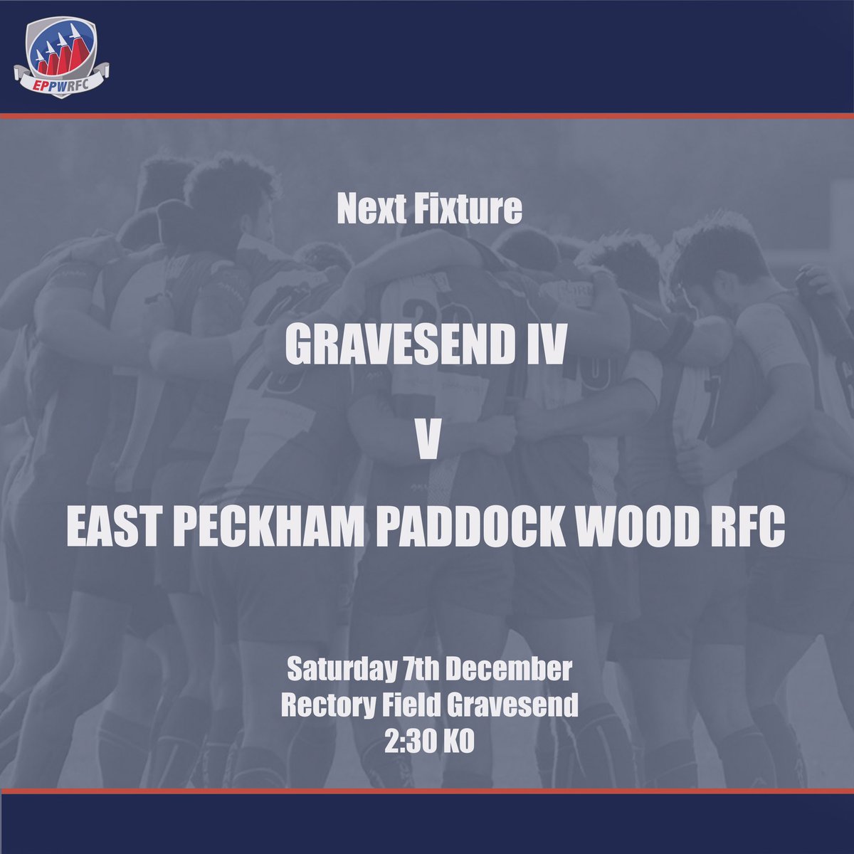 Our next fixture! 
Come along and support!
Rectory Field, Gravesend