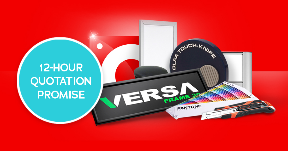 Did you know that we offer a 1️⃣2️⃣ hour quotation promise? ⏰

For a quick and easy turn around we boast fast lead times and a 12-hour quotation promise on all signage! ✅

Look no further than Cherwell Sign Supplies, your sign and display centre!  ow.ly/e1O430pURH0