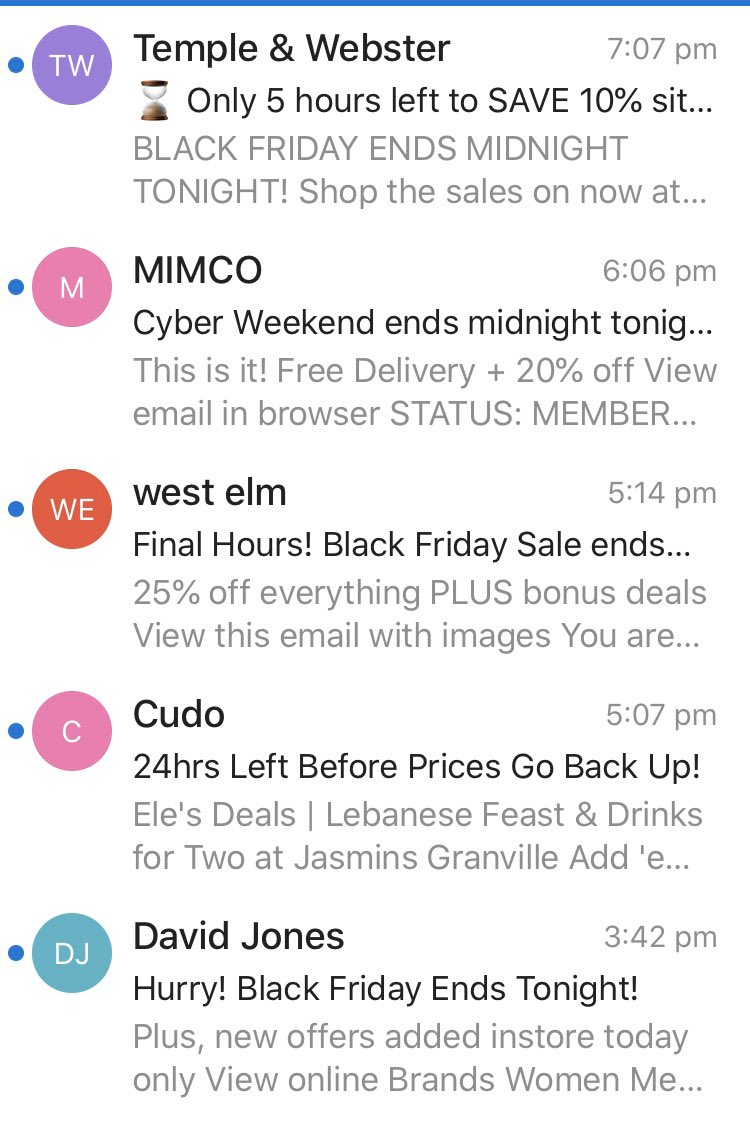 All I could squeeze into one screenshot... #BlackFriday, I’ve had enough...🙄