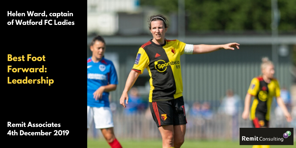 We are privileged to have Helen Ward (<a href="/helenwardie10/">Helen Ward</a>), the captain of @watfordfcladies, addressing this week’s Remit Associates’ meeting on ‘Leadership’