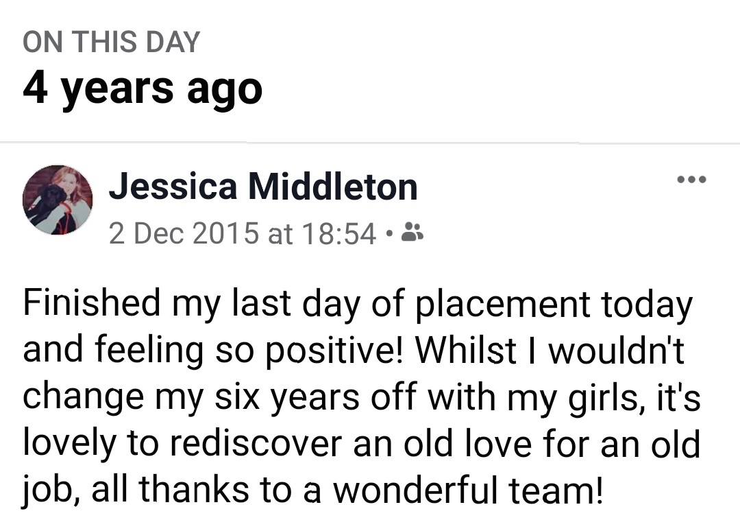 My Facebook memory for this morning. Who would have guessed just 4 years later I'd be in the privileged position to support our current students @NewcastleHosps! @NuthPracticeEd @barbarafoggo @adult_nu @ianjoy80 @TinkleLin @MCushlow