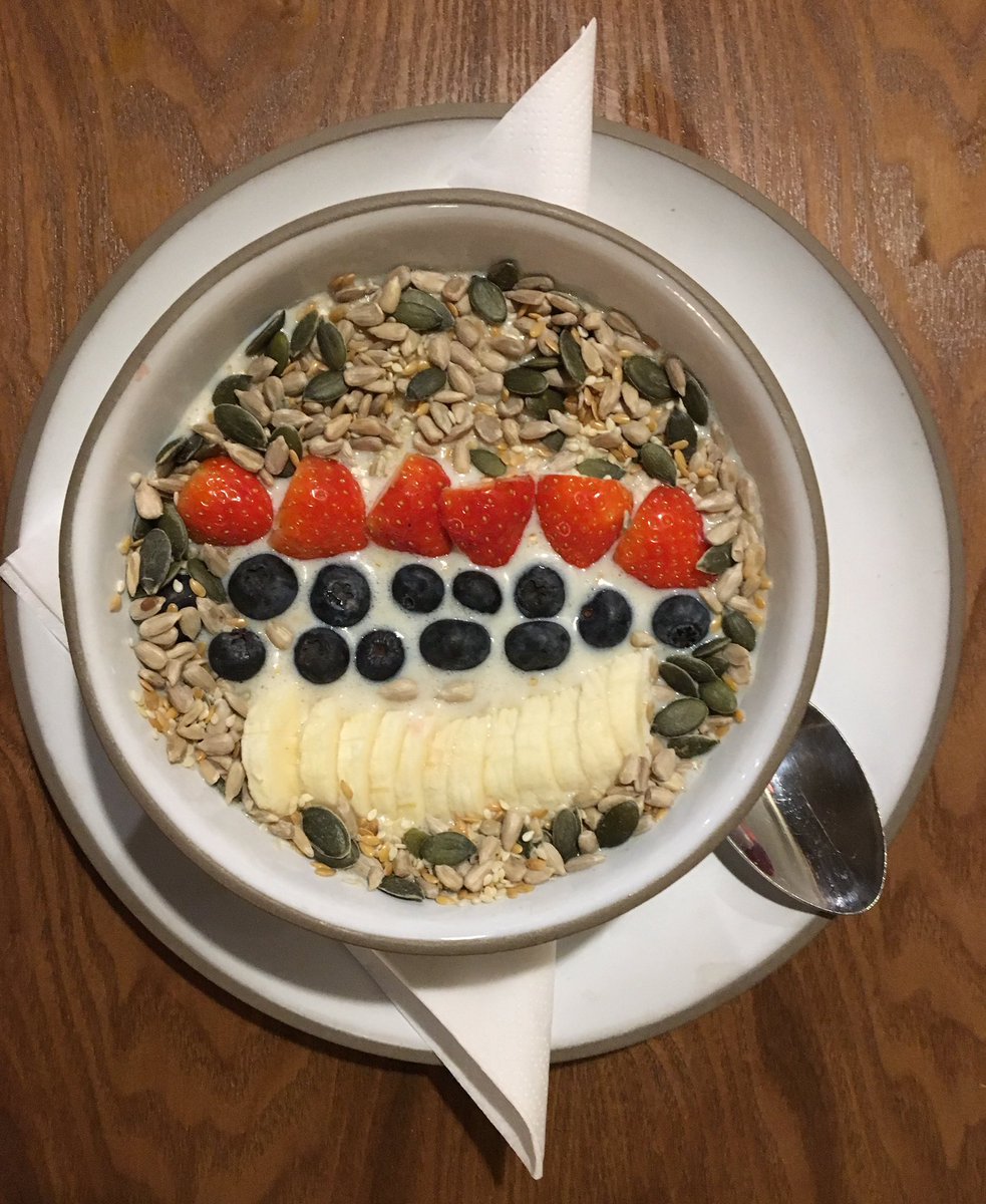 #MondayMotivaton Healthy Breakfast = Healthy Mind // Porridge with pumpkin &amp; roasted mix seeds • blueberries • strawberries • banana // #Chester #Healthy #Breakfast #Brunch #Porridge #BridgeStCoffee #ChesterTweets